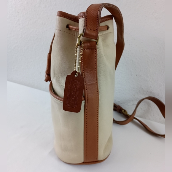 Vntg Coach Bone Drawstring Spectator Bag 0520 122 - Picture 5 of 11
